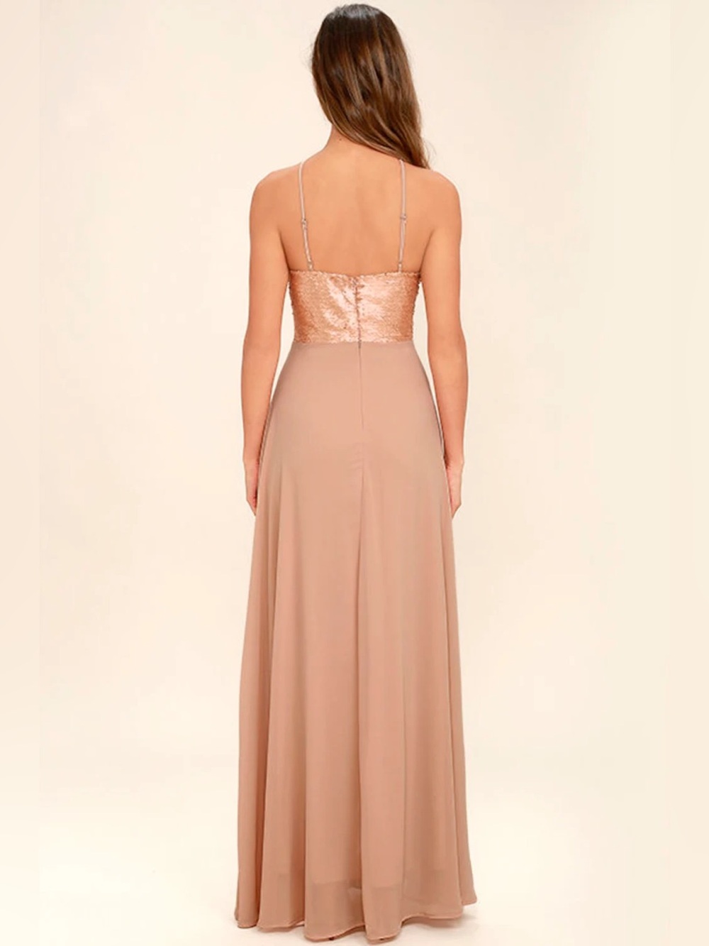 Lulus The Best Part Matte Gold Sequin Maxi Dress Size Medium - Picture 4 of 15